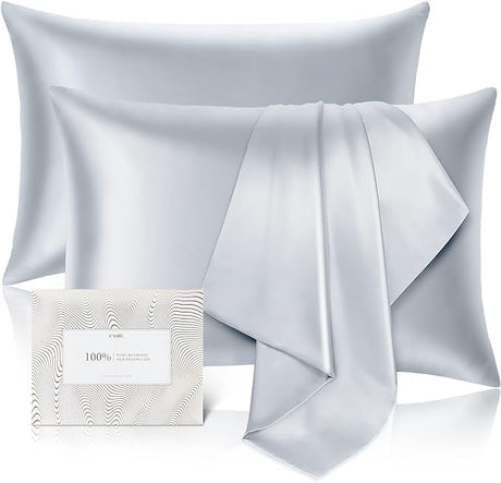 100% Pure Mulberry Silk Pillowcase for Hair and Skin - Allergen Resistant Dual Sides