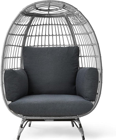 Wicker Egg Chair, Oversized Indoor Outdoor Lounger for Patio