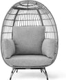 Wicker Egg Chair, Oversized Indoor Outdoor Lounger for Patio