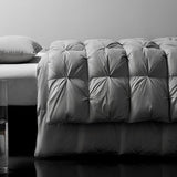 Pinch Pleat King Size Down Comforter - All Season Medium Warm Duvet Insert