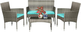 Patio Furniture Set 4 Pieces Outdoor Rattan Chair Wicker Sofa