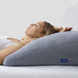 Gray backrest pillow with soft polyester fill and waterproof fabric, providing plush support for lounging, reading, or resting.