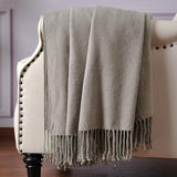 Silk Throw Blanket with Fringe, Pure Mulberry Silk, Naturally Soft