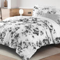 Cotton Comforter Set Queen Size, 5 Pieces Navy Blue and White Queen Floral Comforter