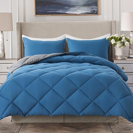 Lightweight Queen Comforter Set with 2 Pillow Sham - 3 Pieces Se