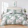 Floral Rversible Comforter Set Queen Size, Botanical Pattern Printed White