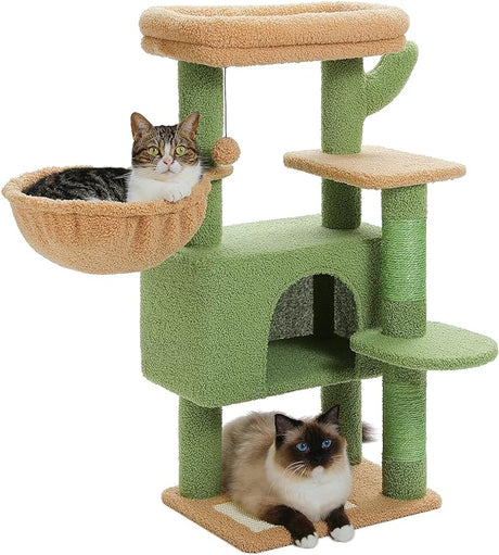 Cat Tree for Large Cats, Cat Tower for Indoor Cats with Large Hammock