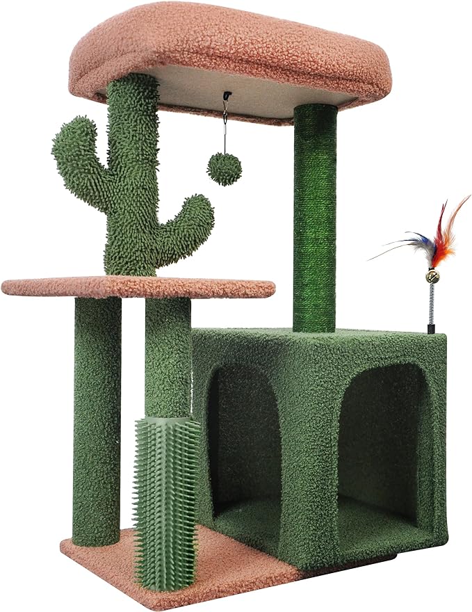 45in Cat Tree Tower with Big Cat Condo for Indoor Cats,Cat Tower Activity Center