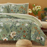 8 PCS White Floral Comforter Set with Flowers Leaves Pattern