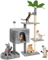 Cat Tree Cat Tower for Indoor Cats with Green Leaves