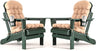 Folding Adirondack Chairs Set of 2 with Cushion with Cup Holde