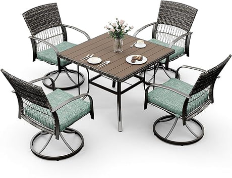 Outdoor Wicker Furniture Set for Backyard Garden Deck