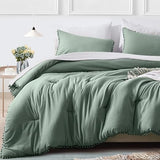 Queen Bed in a Bag 7-Pieces Reversible Comforter Set Queen