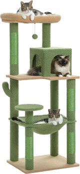 Multi Level Cat Tower with Large Metal Frame Hammock