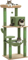Cat Tree for Large Cats Adult with Metal Plush Big Hammock, 56.3" Cat Tower