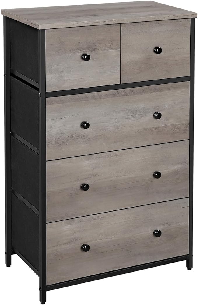 Storage Tower with 5 Fabric Drawers