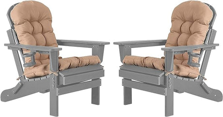 Folding Adirondack Chairs Set of 2 with Cushion with Cup Holde