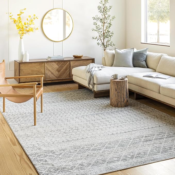 Chester Boho Moroccan Area Rug,3'11" x 5'7",Grey