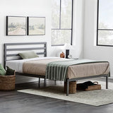 Cassidy Metal Platform Bed Frame with Metal Headboard - Box Spring Not Required