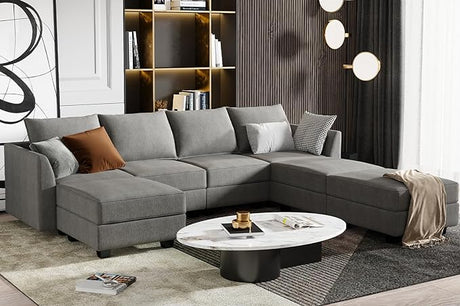 Modular Sectional Sofa U Shaped Couch Reversible Sofa Couch