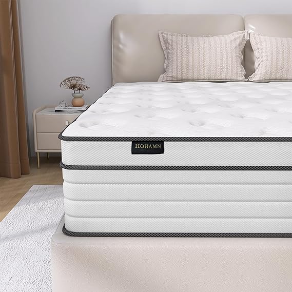 Queen Mattress,12 Inch Hybrid Mattress Independent Spring Mattress