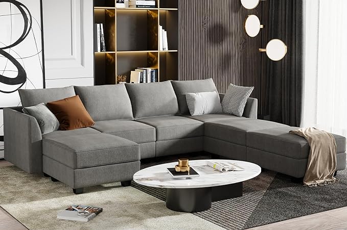 Modular Sectional Sofa U Shaped Couch Convertible Sofa Couch with Reversible Chaise