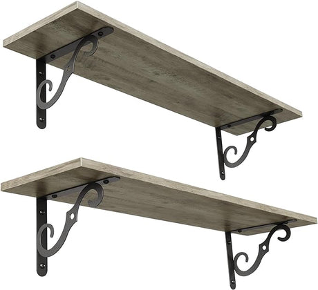 31.5 Inch Long Wall Shelves, Large Wall Mounted Shelves for Storage Set of 2