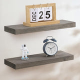 Floating Shelves Wall Mounted Set of 2 - Handcrafted European Pine Natural Rustic