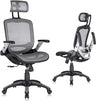 High Back Desk Chair - Adjustable Headrest with Flip-Up Arms