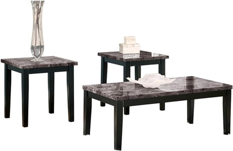 Theo Contemporary Faux Marble 3-Piece Occasional Table Set