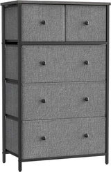 Drawer Dresser, Storage Dresser Tower with 5 Fabric Drawers