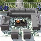 Outdoor Patio Furniture Set, 14 Pieces Sectional Sofa