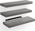 Floating Shelves Black, Wall Shelves with Invisible Brackets for Bedroom, Bathroom