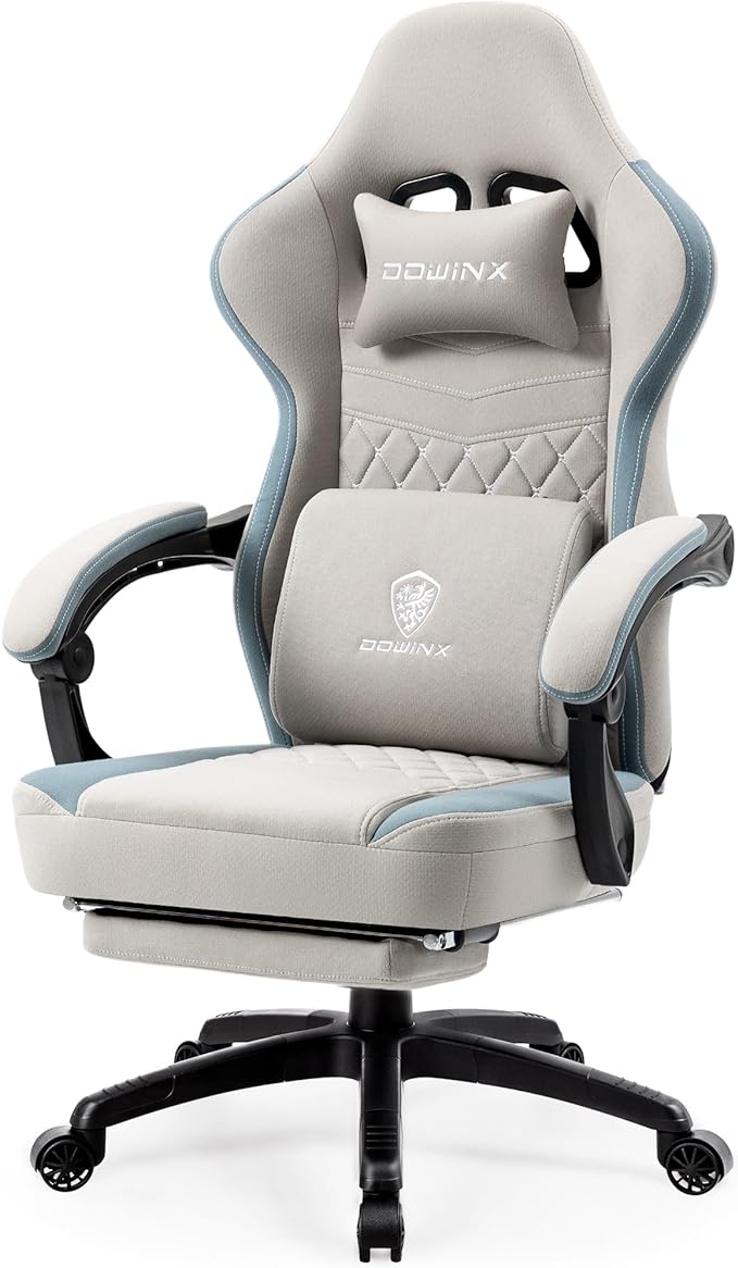 Gaming Chair Breathable Fabric Computer Chair with Pocket Spring Cushion