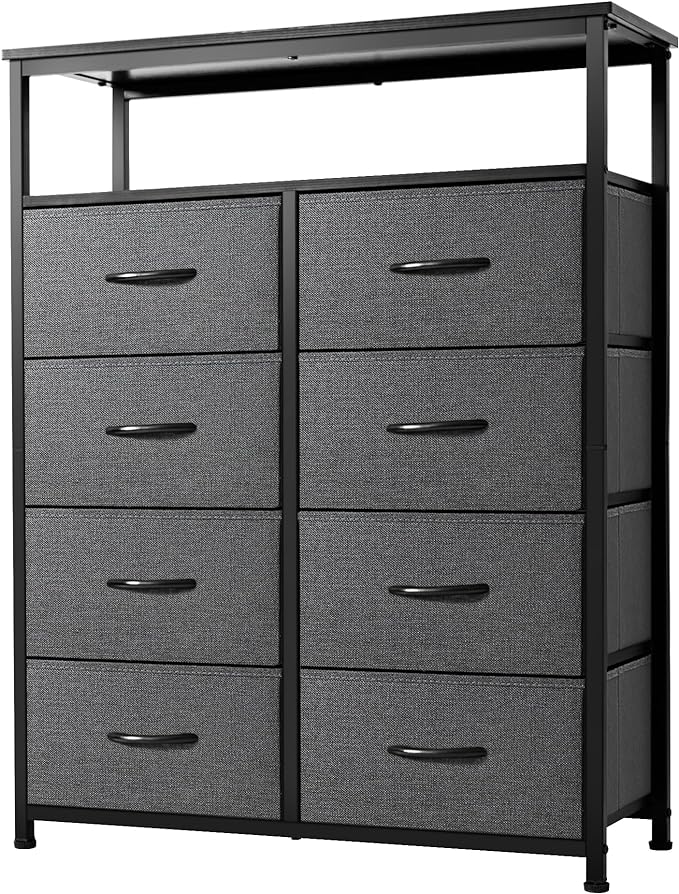 Dresser Double, Tall Storage Organizer Unit for Bedroom