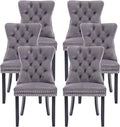 Velvet Dining Chairs Set of 6, Upholstered Dining Room Chairs