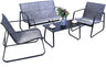 Sofia 4-Piece Patio Outdoor Furniture Set with Strong Powder Coated Metal Frame