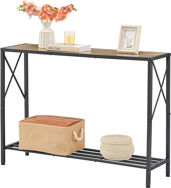 Console Table, entryway Table, Narrow Sofa Table with Shelves