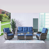 Patio Furniture 5 Pieces Outdoor Furniture Set Wicker Outdoor Sectional Couch with Patio