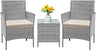 Patio Furniture Set 3 Pieces All-Weather Rattan Outdoor Furniture Patio Chairs