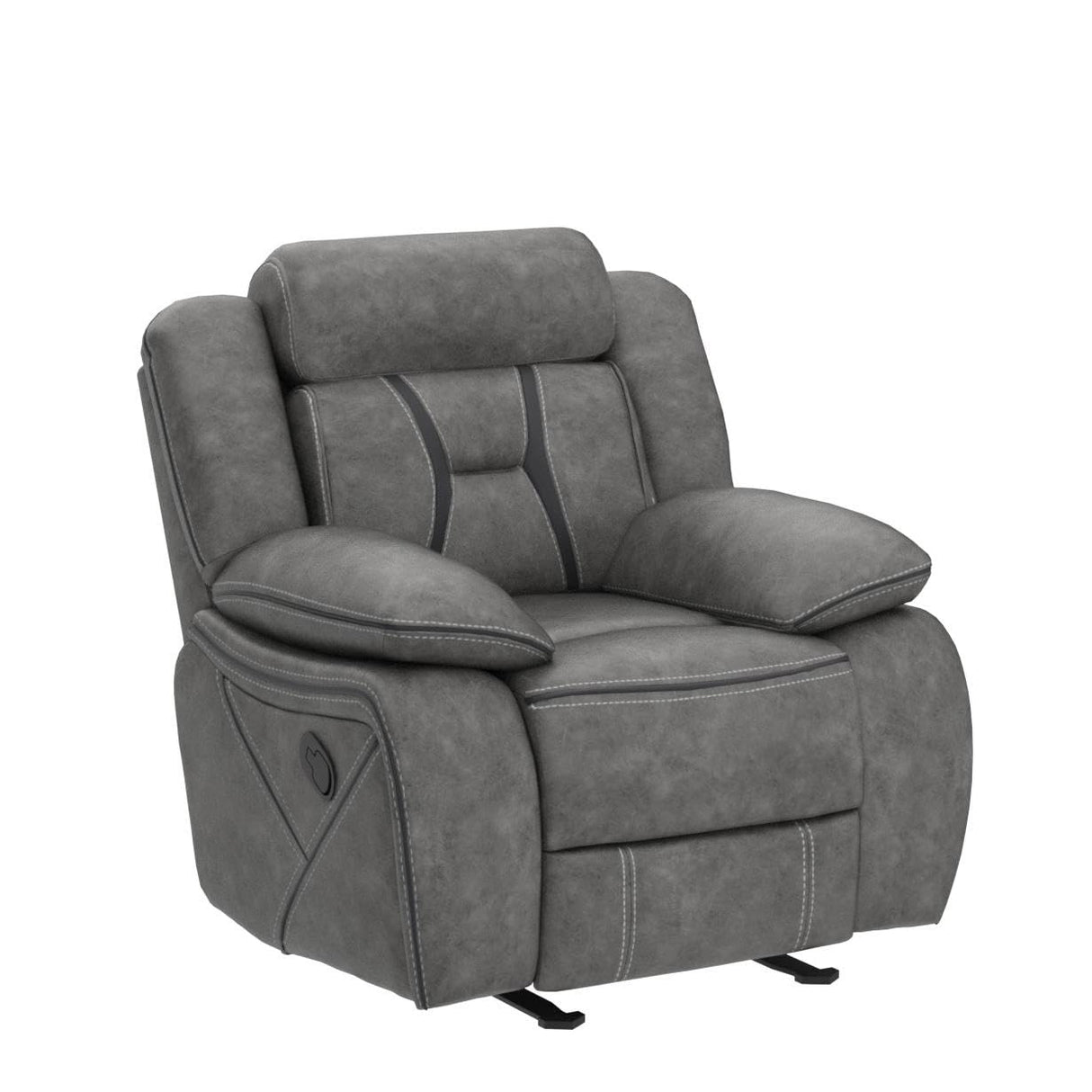 Grey Glider Recliner Front View

