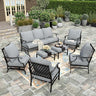 Patio Furniture Set, 2 x Swivel Chair, 2 x Fixed Chair, 2 x Ottoman, 1 x 3-Seat Sofa