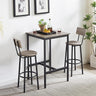 Small 2-Tier Round Bistro Pub Dining Table & PU Upholstered Stools with Backrest