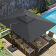 Grey SunGuard Pro 10x13FT Cantilever Patio Umbrella by the Pool