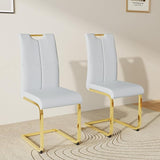 Dining Chairs Set of 2, Modern Dining Chairs with Faux Leather Padded Seat