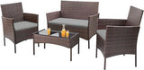 Outdoor Indoor Use Backyard Porch Garden Poolside Balcony Sets Clearance Brown