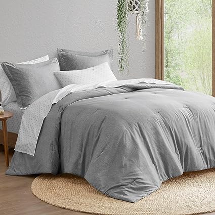 Queen 7 Pieces Comforter Set, Boho Bed Sets for Queen Size, Farmhouse Bedding Sets