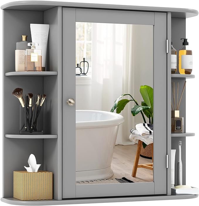 Bathroom Medicine Cabinet with Mirror, Wall Mounted Bathroom Storage Cabinet