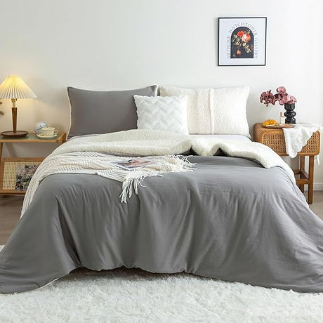 Warm Comforter Queen Size Sherpa Comforter Set Fuzzy Bedding Comforters