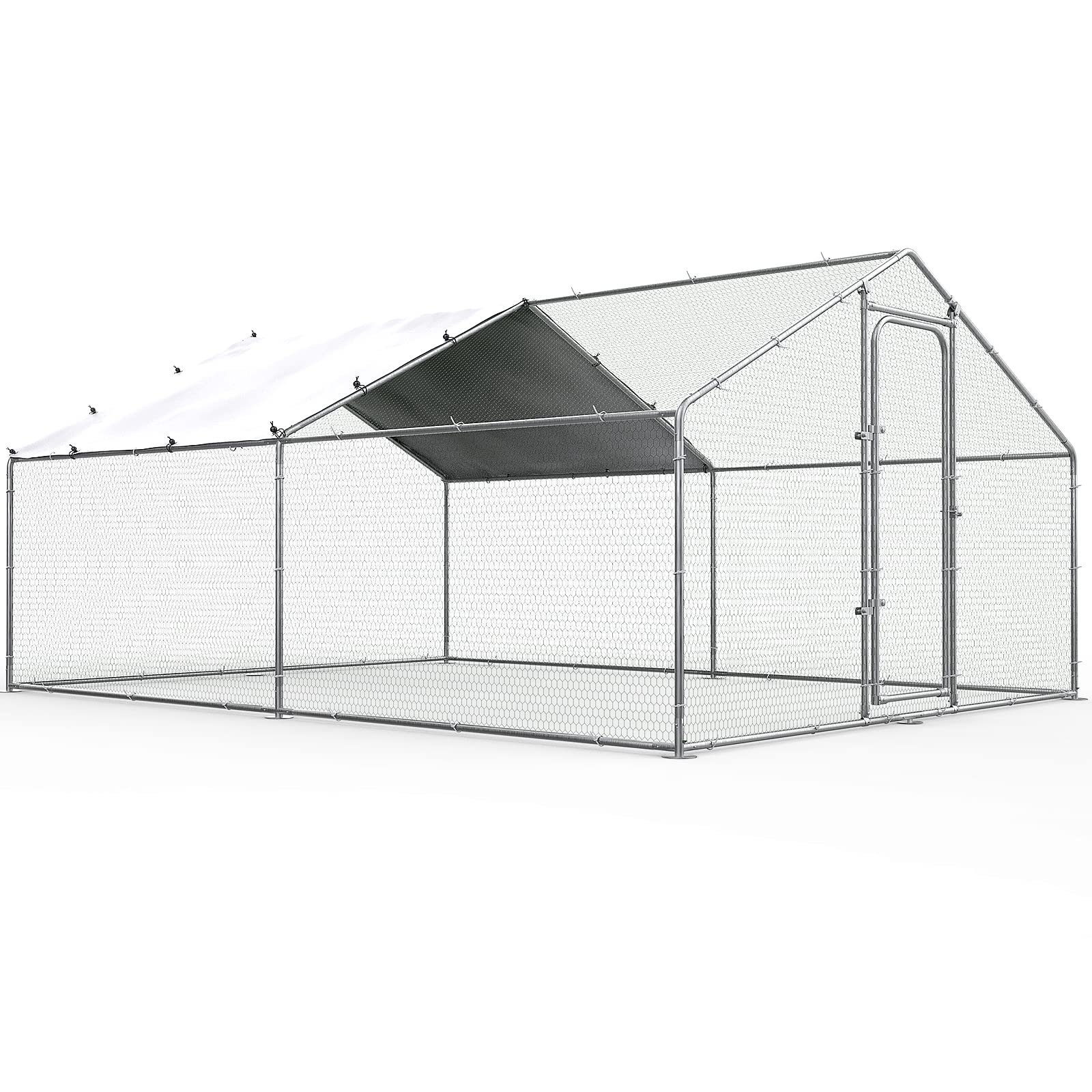 GuardNest XL walk-in chicken coop with UV tarp and PVC mesh